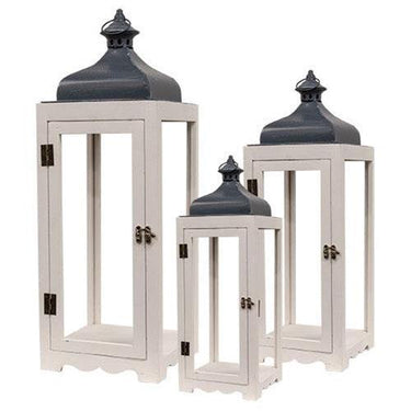 3/Set, Metal & Wood Lanterns - The Fox Decor